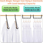 College Dorm Room Essentials, Magic Hangers Space Saving Clothes Hanger, Closet Organizers and Storage for 30 Heavy Clothes, Smart Space Saver Sturdy Plastic Hangers with 360° Rotating Hooks, 6 Pack