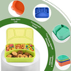 4 Pack Bento Box Lunch Box Container for Adult Kid, 4 Compartment Meal Prep Containers with Lids, Reusable Snack Box Container for Work Travel Picnic, Microwave & Dishwasher Safe