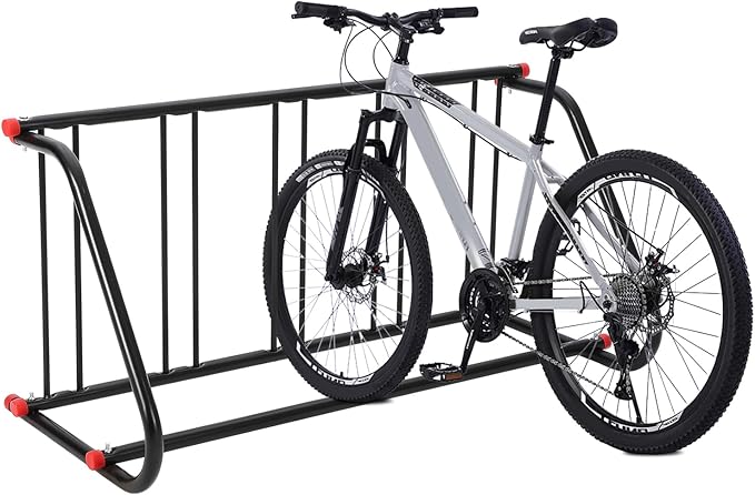 Commercial Bike Rack Outdoor, Metal Bicycle Parking Rack Stand, 5 Bike Commercial Bike Rack Garage Floor for Retail Shopping Centers, Schools, Backyards, Bike Shops