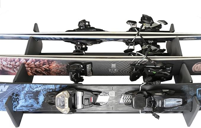 TRAPSKI Lowpro Series Ski and Snowboard Rack Inserts for Rooftop Cargo Box Marine Grade HDPE Plastic | Premium Strap Included | 3 Year Warranty | Made in the USA (LOWPRO3-M)