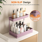 3 Pack Multi-Purpose Under Sink Organizers and Storage, 2026 L-Shaped Pull Out Cabinet Organizer for Bathroom & Kitchen, Under Cabinet Organizer with Hooks Hanging Cup (Pink, 14.85 inch)