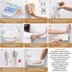 LEVERLOC Corner Shower Caddy Suction Cup, shower shelves suction cup, 2 Pack Basket Powerful Bathroom, Waterproof & Oil-proof Organizer for Kitchen, No-Drilling Removable