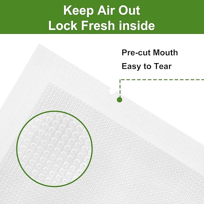 Moretoes 150pcs Vacuum Sealer Bags, Gallon 11" x 16" and Quart 8" x 12" and Pint 6" x 10" Food Saver Bags BPA Free, Pre-cut Commercial Grade Vac Bags for Food Storage, Meal Prep or Sous Vide