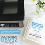 Avid Armor 300 CT Chamber Vacuum Sealer Bags for USV32 – Assorted Sizes (6x10", 8x12", 10x13"), BPA-Free, Reusable, for Food Storage, Sous Vide, and Freezer Preservation