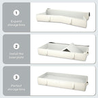 2-Pack Under Bed Storage, 6 Inches Tall Closet Organizers and Storage Bins with Sturdy Sidewalls/Bottom/4 Handles, Beige