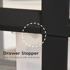 IRIS USA Plastic Drawer Storage Organizer Rolling Cart, with Wheels Casters, 3-Drawers, for Classroom Art Craft Supplies Dresser Closet Bathroom Laundry Room, Black/Clear
