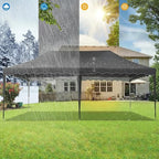 COBIZI Carport 10x20 Heavy Duty Pop Up Portable Garage, Alloy Steel Frame Car Canopy Outdoor Shelter Waterproof & UV Protected with Windproof Ropes & Built-in Sandbags for Car Truck Boat, Gray