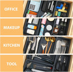 3PCS Large Plastic Drawer Organizer, 12" X 6" Desk Drawer Organizer and Storage Trays, Large-size Storage Bins, Organization and Storage Container for Makeup Vanity, Kitchen Utensil, Office, Bathroom