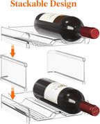 Lifewit Plastic Stackable Wine Rack for refrigerator, Cabinet, Countertop,Wine Bottle Holder, Water Bottle Organizer for Fridge, Pantry, Hold 12 Bottles