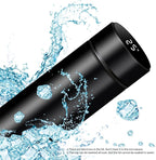 Smart Water Bottle Stainless Steel Vacuum Flask,Travel Mug with Smart LCD Touch Screen, Keep Hot Or Cold, Car Portable Travel Tea Coffee Vacuum Thermo Cup,Insulated Water Bottle (Black)