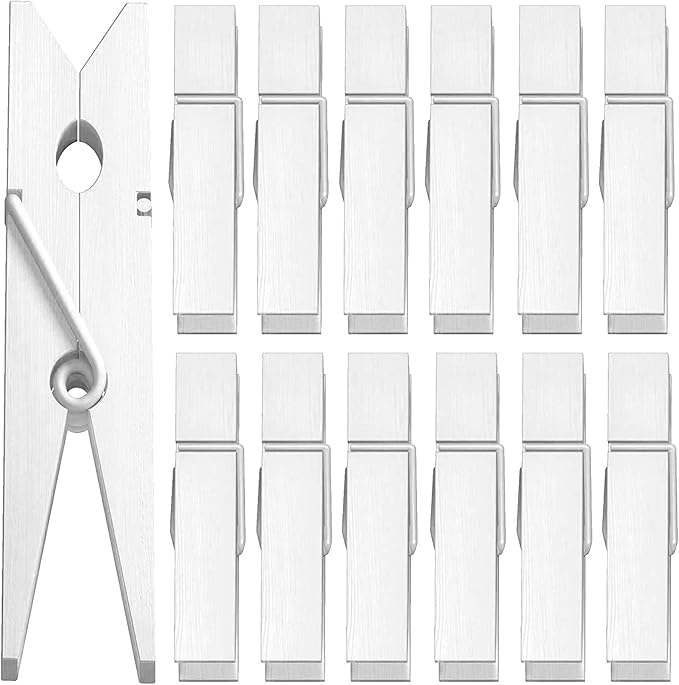 50pcs Colorful Clothespins Natural Wooden Colored Clothespins, Photo Paper Peg Pin Craft Spring Clips for Home Arts Crafts Decor, 2.75 inches (White)