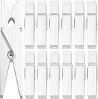 50pcs Colorful Clothespins Natural Wooden Colored Clothespins, Photo Paper Peg Pin Craft Spring Clips for Home Arts Crafts Decor, 2.75 inches (White)