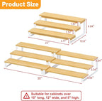 Expandable Can Organizer for Pantry, 3-Tier Adjustable Bamboo & Iron Can Rack for Cabinets, Easy Access Food Storage Shelf for Canned Goods, Soda & Soup Cans, Holds Up to 30 Cans (Patent Pending)