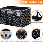 HomeHacks Heavy Duty Moving Bags with Tag Pockets, Collapsible Storage Totes for Moving, Camping & Travel -Foldable Packing Boxes, Zipper Handles, Black（6 Packs, 125L）