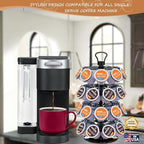 36 K Cup Pod Carousel Easy Assembly Design K Cup Holders,K Cup Holder, K Cups Holder,K Cup Carousel, 4-Tier Coffee Pods Holder Storage Organizer Stand,Glossy Black