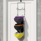 LINFIDITE 10 Pack Hat Rack Hanger Holder Organizer Flexible Multi Hook Wall Mounted Over Door Baseball Cap Display Storage Rack Cap Holder, Closet HangingStorage Rack w Hanging Hook Black