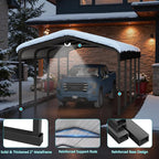 Metal Carport,12x20 Carport Canopy Heavy Duty All Weather,Car Tent Garage with Galvanized Metal Roof,Metal Car Ports for Snow,Outdoor Car Shelter,Grey