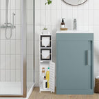 TUOXINEM Small Bathroom Storage with Dual Rods, Over The Toilet, Slim Toilet Paper Storage with 4 Tier Design, Fit Mega Roll (White)