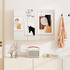 Tangkula Mirrored Medicine Cabinet, Large Wide Wall Mounted Storage Cabinet with 3 Mirror Doors, Hanging Bathroom Organizer, White, 34.5 x 5 x 25.5 Inches