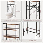 Over The Toilet Storage Rack, 4-Tier Bathroom Organizers and Storage with Adjustable Shelf, Freestanding Above Toilet Shelves for Bathroom & Laundry, Space Saver, Brown