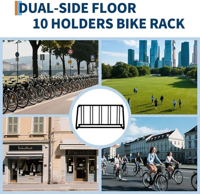 Commercial Grid Floor Bike Rack,Single-Side 5-Bike Rack 60 in L,Grid Bike Rack In Ground,Bicycle Floor Parking Stand,Bike Racks Garages, Stores, Schools & Universities Power Coated Steel