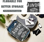 Sylfairy 2 Pack Extra Large Travel Laundry Bag, Dirty Clothes Organizer with Drawstring,Heavy Duty Travel Laundry Bags,Easy Fit a Laundry Hamper Travel Essentials (Black+Grey, 24" x 36")