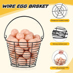 Tandefio 4 Pcs 8" Egg Basket for Storage Collecting Carrying and Transporting Chicken and Duck Eggs, Farm Grade Wire Storage Basket
