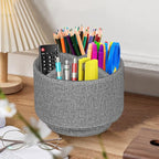 Pen Holder for Desk Organizers and Accessories, 360 Swivel TV Remote Control Holder for Table, Nightstand Organizer Caddy for Office Supplies/ Media Controllers, Bedside Decorations for Living Room