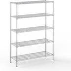 21" Deep x 60" Wide x 86" Height Wire Shelving Kit | 5-Tier | NSF Commercial Storage Rack Unit