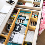 ANTOWIN Bamboo Drawer Dividers Organizers, Drawer Separators Splitter,13-17 inches Long Adjustable Spring-loaded Organizer for Large Utensil, Clothes, Tools Drawers (4+3)