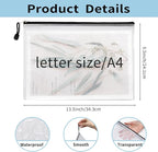 EOOUT 42pcs Mesh Zipper Pouch, Black Waterproof Zipper Bags for Organizing Storage, Letter Size/A4 Size Puzzle Bag, Zipper File Bags for Board Games and School Office Supplies