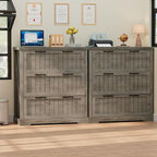SEDETA File Cabinet for Home Office, Farmhouse 3 Drawer Filing Cabinet, Wood Office File Cabinets for Letter/Legal/A4 Size, Lateral File Cabinets with Printer Stand, Grey