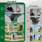 Polycarbonate Greenhouse with Rain Gutter and Roof Vent, Raised Base and Anchor Aluminum Heavy Duty Walk-in Green House, Outdoor Patio Sunroom for All Season (Green, 49.13*72.83*86.42in)