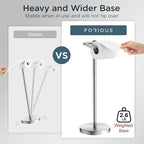 FORIOUS Toilet Paper Holder Wall Mount, Stainless Steel Rustproof Double Post Pivoting Tissue Roll Holder for Bathroom, Commercial Toilet Paper Dispenser Toilet Paper Holder Stand, Brushed Nickel
