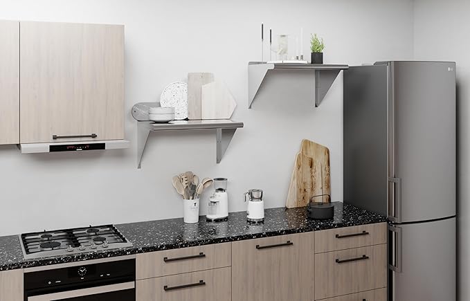 AmGood 24" Long X 16" Deep Stainless Steel Wall Shelf | NSF Certified | Appliance & Equipment Metal Shelving | Kitchen, Restaurant, Garage, Laundry, Utility Room