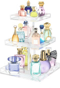 YAGELI Perfume Organizer for Women - Large 3-Tier Clear Acrylic Cosmetic Storage for Bathroom, Vanity & Dresser | Makeup Jewelry Display Stand | Non-Slip Base, Sturdy & Scratch-Resistant
