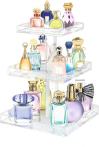 YAGELI Perfume Organizer for Women - Large 3-Tier Clear Acrylic Cosmetic Storage for Bathroom, Vanity & Dresser | Makeup Jewelry Display Stand | Non-Slip Base, Sturdy & Scratch-Resistant