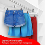 DEILSY™ Skirt Hangers 50 Pack Pants with Clips Hanger Shorts Clear Plastic Clothes with Adjustable Clip Non-Slip Clothes Hanger Perfect for Pant, Pack of 50