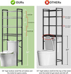Over-The-Toilet Storage Rack, 4-Tier Bathroom Organizer Shelf Over Toilet with Adjustable Shelf and Basket, Freestanding Space Saver Bathroom Shelves Above Toilet for Room (Pure Gray)