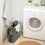 Grey Toilet Paper Storage Basket with Lid for 12 Roll, Standing Sturdy and Foldable Toilet Tissue Holder for Bathroom, Spacious Toilet Paper Storage for Papers, Sundries, Toys