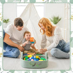 Vesici Eucalyptus Toilet Paper Basket Green Leaves Woven Cotton Rope Basket for Toilet Tank Top Botanical Bathroom Countertop Organizer for Bedroom Nursery Organizing, 13 x 6 x 4 Inch