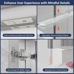 30"×32" Lighted Medicine Cabinet Mirror, Recessed Bathroom Mirror Cabinet with Lights, Defogger, Dimmer, Clock, Built-in Outlet & USB Ports, Wall-Mounted LED Bathroom Mirror, Double Door