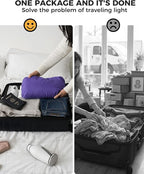 Travel Laundry Bag, Pump Free Vacuum Storage Bag Reusable Compression Dirty Clothes Travel Bag Waterproof Wet Dry Bags Large Capacity Space Saver Bags Camp Clothes Organizer (1 Pcs)(Purple, L)