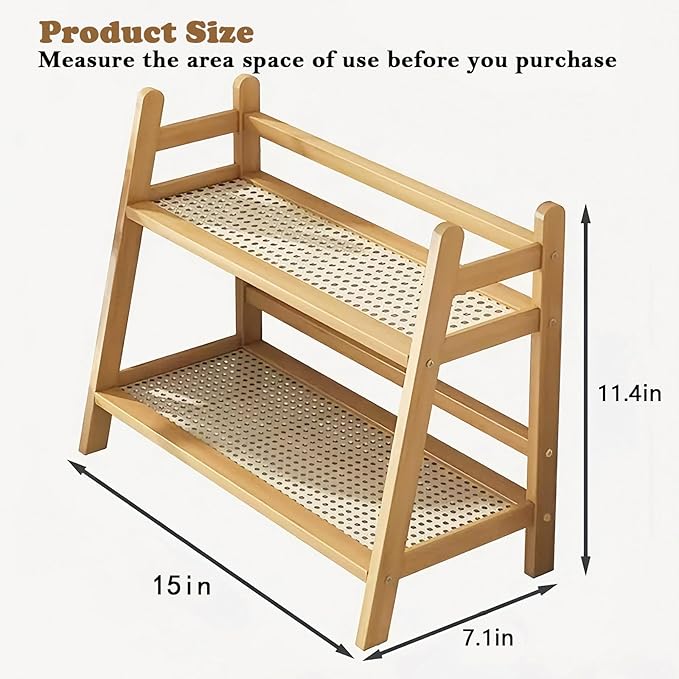 Coffee Station Organizer, Bamboo Mug Holder Countertop, Kitchen Counter Shelf for Tea Coffee Bar Accessories, Matcha Stand, Cup Display, Condiment Storage Rack (patent pending)