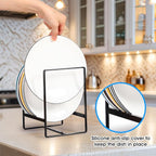 Vertical plate holders, plate organizer for cabinet, for small plates(Black) 1PCS