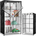 Wire Shelf Cover,600D Heavy Duty 100% Waterproof Shelf Covers for Wire Shelving,Outdoor Storage Shelves Cover for Metal Rack,48" W x 20" D x 72" H,Black with Clear Front