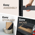 HOMEDANT House 36.2" W 5 Tier Heavy Duty Garage Shelving Adjustable Metal Rack Storage Shelves Standing Shelf Unit Organizers Pantry Closet Office Black 2Pack