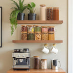 ComSaf 0.8 Qt Glass Food Storage Jars Set of 6, Clear Glass Storage Containers with Lids, Pantry Organization Jar, Spice Jar, Blooming Tea, Coffee and Sugar Container, Small Canister Set for Kitchen