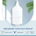 Hicarer 2 Pcs One Gallon Jug Storage Rack Wall Mounted Heavy Duty Steel Wall Rack for 1 Gallon Bottle Round Water Jug Holder with Hardware Hand Sanitizer 6-3/4" W x 5" H x 6-1/2" D (White)