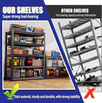 Garage Shelving-3000 lbs 5 Tier Storage Shelves, Adjustable Heavy Duty Metal Shelving Unit and Storage Large Wire Rack, Utility Steel Shelf for Warehouse Industrial Pantry Basement 71"x46"x18"